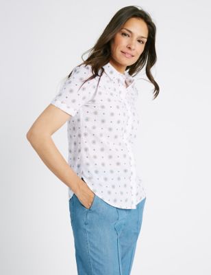 Pure Cotton Printed Short Sleeve Shirt